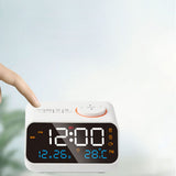 Alarm Clock Radio Multifunctional LED Music Timing Rechargeable FM Radio Alarm Clock for Home White V1294-YM0706-3115230065011