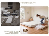 Artiss Double Bed Frame Boucle Fabric Vacuum Compressed Beds Removable Washable Cover No-Assembly BFRAME-FOAM-NOVA-D-WH