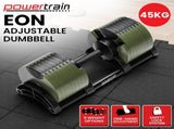 Powertrain Eon Dial Up 45KG Adjustable Dumbbell - Green DMB-B14-045-GN-1