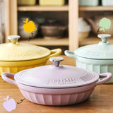 BUYDEEM CP581 Enameled Cast Iron Dutch Oven Purple V943-CP581-28CM-PURPLE