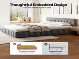 Artiss King Size Bed Frame Plush Soft Headboard Velvet Platform Base for Modern Bedrooms Grey BFRAME-F-HAVEN-K-GY-AB