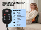 Livemor Back Massager with Heat and Traction, Neck and Shoulder Massage Pillow, Ergonomic Backrest BACK-MASSAGER-TRA-BK
