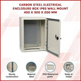 Carbon Steel Electrical Enclosure Box IP65 Wall Mount 400 x 300 x 200 mm V63-838821