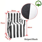 Rans Alfresco 100% Cotton Director Chair Cover - Striped Black V442-RAN-COUCHC-DIRECTORSTRIPED-BLACK-SH