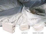 Beige Bed Sheet Organizer Box with Handles and Zipper for Home Bedding Storage V1192-AZ-W-25530