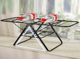 2-Tier Foldable Clothes Drying Rack for Balcony Bay Window-White V1161-101205