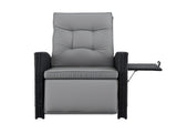 Gardeon Outdoor Recliner Chairs Sun lounge Wicker Lounger Patio Furniture Adjustable Black ODF-RCL-DT-BK