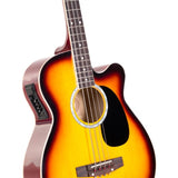 Karrera 4 String Acoustic Bass Guitar Electric Pickup Band Equaliser Sunburst ACG43-SB