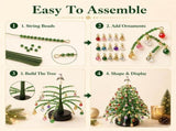 New DIY Beaded Christmas Tree Kit, Handmade Mini Desk Xmas Bead Art, 3D Crystal Bead Christmas Tree V1107-116-68926-5PCS