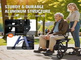 2 in 1 Rollator Walker & Transport Chair for Seniors, Folding Rolling Walker Wheelchair Combo & V952-EHYZXQCKJLQ8L86XDV0