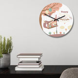 Nordic Wall Clock Retro Animal Wall Clock Modern Fashion Metal Round Clock V1294-YM0901-JY26975-04