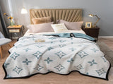 Green Lucky Four-Leaf Clover 180x200CM Premium Double-Sided Print Flannel Blanket - Soft All-Season V888-ELOSUNG49173