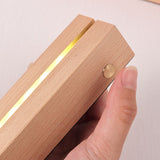 4Pcs 6" Wooden LED Light Stand Base, Colorful Light Rectangle Wood Display Pedestal Led Light Base V1192-AZ-W-3687