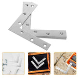 Silver Stainless Steel L Bracket for Furniture Use, Flat Corner Brace, Durable and Sturdy V1366-AZ2-W-13639
