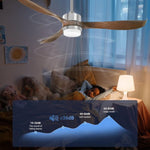 Modern Ceiling Fan with Lights, Remote, Brown V178-21291