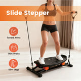 Simulate Ski Training Board Non-Slip Slide Stepper Training Machine with 2 Resistance Bands and V985-SLIDESTEPPER