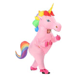 Rainbow Unicorn Cartoon Costumes Air Model Inflatable Costume Funny Dress Up Props Halloween Party V1263-JX-7865