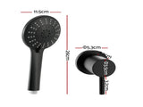 Cefito 4.5" Handheld Shower Head Round with Wall Twin Swivel Bathroom Tap SHOWER-A4-RO-BK-TAP-RO
