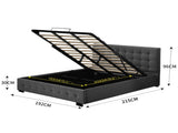Levede Fabric Bed Frame King Tufted Dark Grey BF1008-K-DG
