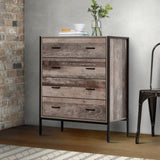 Artiss 4 Chest of Drawers - BARNLY FURNI-G-IND-DT4D-WD-AB