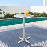 Gardeon Outdoor Bar Table Adjustable Aluminium Round 70/110cm FF-TABLE-AL60-70110