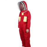 Red Beekeeping Protective Suit with Double Zipper Breathable Bee Suits Accessory for BeekeeperXXL V1294-YM0901-3111200084413