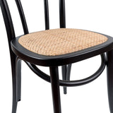 Azalea Arched Back Dining Chair 2 Set Solid Elm Timber Wood Rattan Seat - Black V315-VOD-WYAT-03-2PC-KIT