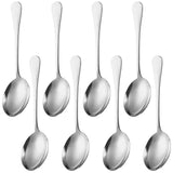 8PCS Large Serving Spoons, 9.7" x 2.5" Silver Stainless Steel Spoons for Buffet, Serving Spoons for V1369-AZ3-W-08572