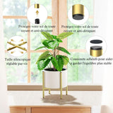 Plant Stand, Simple Style Metal Plant Shelf, Indoor And Outdoor Flower Pot Holder Adjustable Width V1188-MS-227-2768