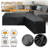 1 Piece V-Shaped Patio Sofa Cover, 210D Oxford Waterproof UV-Resistant Outdoor Furniture Protector, V1189-LC-HW-00237