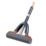Sponge Mop with Roller Wringer Self Squeezing Floor Cleaner No Hand Contact Thickened Rubber Head V1189-LWWAL-20260401-05765