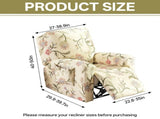 Printed Recliner Chair Cover, Stretch Recliner Slipcover, Floral "Falling Flowers" Pattern, V1369-AZ3-W-10757
