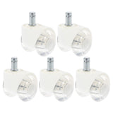 5Pcs White PU Chair Caster Wheels 360 Degree Swivel Furniture Universal Wheels for Home V1366-AZ2-W-21521