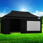 Instahut Gazebo 3x6 Pop Up Marquee Folding Tent Wedding Gazebos Camping Outdoor Shade Canopy Black GAZEBO-C-3X6-DX-BLACK