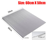 Silver Stainless Steel Chopping Board 60x50cm - Non-Slip Pastry Worktop Protector V178-59246