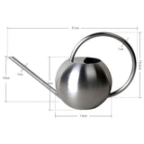 Long Nozzle Watering Can 1000ml Stainless Steel Metal European Plant Pot Sprinkler with Handle for V1369-AZ3-W-01423