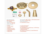 Tub and Shower Faucet Set, Complete with 127 mm Rainfall Shower Head and Bathtub Spout, 8-Setting V952-YGHLLTZHHWHWLKQ5W001V0