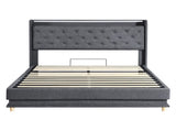 Levede Double Bed Frame Gas Lift LED Light BF1065-D