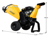 Ducar 70P 3600 RPM Wood Chipper with E-Start Shredder Mulcher Grinder Yellow Black WCP-70P-YLBK