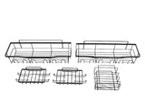 Wall Shower Shelf Carbon Steel Floating Mount Adjustable Height for Bathroom Kitchen Storage 5Pcs V1294-YM0901-3112250033311