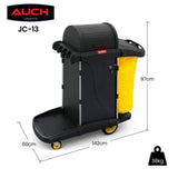 AUCH Double Bag Janitor Cleaning Trolley, Housekeeping Cart, Lockable Cabinet with Storage Tubs, V219-MATJANAC13YB