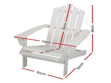 Gardeon Adirondack Outdoor Chairs Wooden Beach Chair Patio Furniture Garden White FF-BEACH-UF-CH-WH