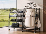 Everfit Golf Bag Storage Rack Golf Organizer Hold 1 Bags 4 Shelves GSR-A-1T-BK