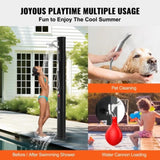 Outdoor Solar Heated Shower, 40L Poolside Shower Kit with 2 Shower Head and Foot Shower Tap, V952-TYNLYQHSPVCLRGYW5V0