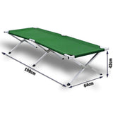 Camping Bed Folding Stretcher Light Weight w/ Carry Bag Camp Portable - green V610-CAMSTRECOL-GR