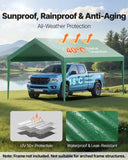 VEVORport Replacement Canopy, 6 x 3 m Potable Garage Tent Top Tarp, UV-Resistant & Waterproof V952-CKPB10X20FTMSHGRL001V0