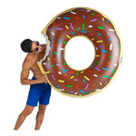 2pcs Coffee Inflatable Giant Donut Raft Swim Ring Float Swimming Pool Beach Lounge Pink Coff 120CM V201-W12783366X2