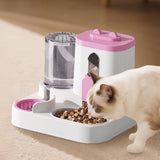 Gravity Cat Feeder and Water Dispenser 2 in 1, Automatic Self-Feeding Pet Bowl for Cats Dogs V1366-AZ2-W-16579