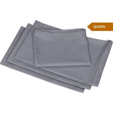 Waterproof Pillow Protector Zippered Queen Grey Bed Bug Proof Pillow Encasement 20 x 28 V1366-AZ2-W-11167