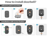 RF433 Wireless Intercom Ring Doorbell Chime with 1 Inside Sensor 984ft Range No Internet Required V1294-YM0901-H48995B